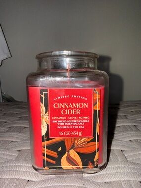 Cinnamon Cider Soy-Blend Candle — Red